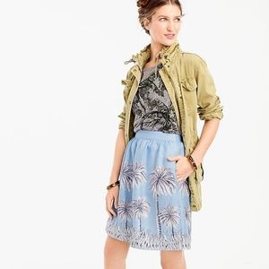 NWT Jcrew Linen Skirt in Palm Tree Print